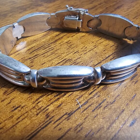 Tube linked silver bracelet - Picture 1 of 7